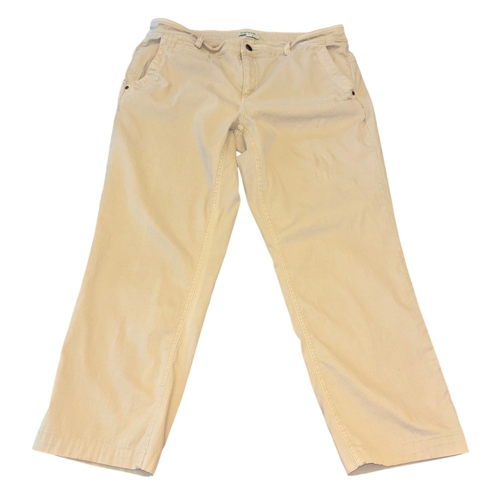 Orvis | Womens Size 12 | Khaki Chino Pants | Straight Leg | Tan Cotton Blend
